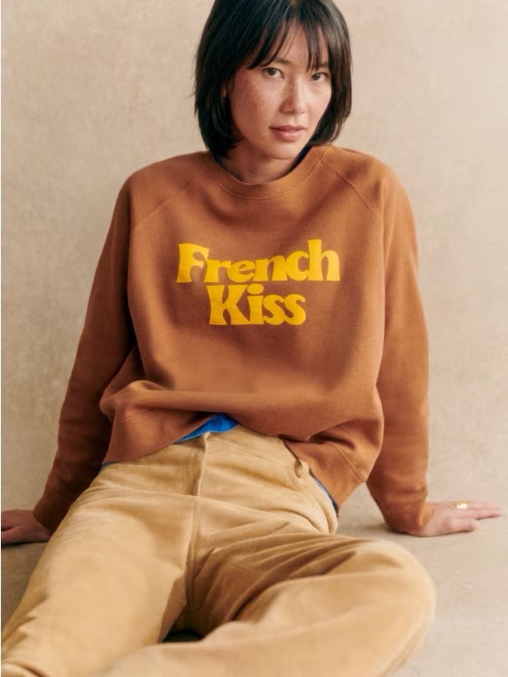 Sezane Navy Sweatshirt with Branded Neck Tag